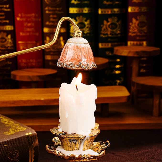 Candle Snuffer, Candle Extinguisher with Long Durable Handle, Vintage Wax Snuffer, Decorative Wick Snuffer, Perfect for Candle Lovers as Gifts