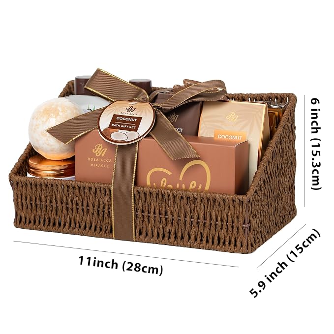 Gifts for Women & Men, 32 Pcs Coconut Vanilla Spa Gift Basket Set for Women & Men, Hydrating Face Skin Care Gift Set, Bath & Body Gift Basket Kit, Home Spa, Birthday, Christmas, Anniversary, Wife, Dad
