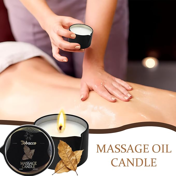 3 Pack Massage Oil Candles, Low Temp Soy Based Massage Candle Set, Assorted Scents for Massage Therapy, Relaxation & Home Spa Self Care