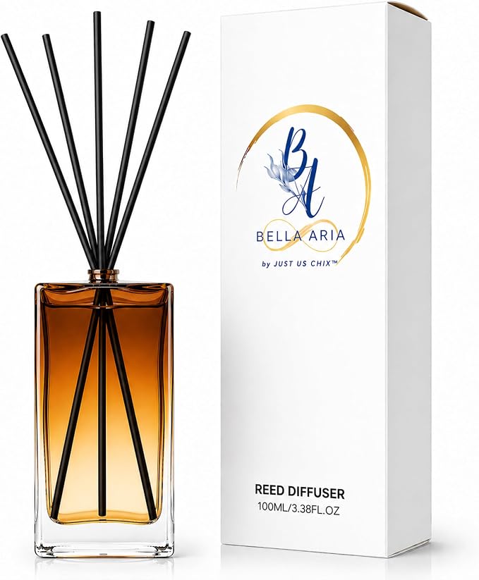 Reed Diffuser for Home Fragrance – Earl Grey Scent 100ml with Reed Sticks, Long Lasting Flameless Diffuser for Bathroom, Bedroom & Living Room Decor, Giftable Glass Bottle