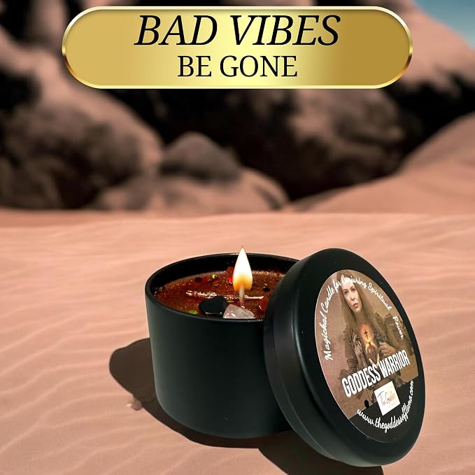 – Goddess Warrior Candle | Spiritual Aromatherapy Candle for Strength, Courage & Empowerment | Non Toxic Soy Wax Ritual Spell Candle | Hoodoo, Wiccan, Pagan, Conjure (8oz)