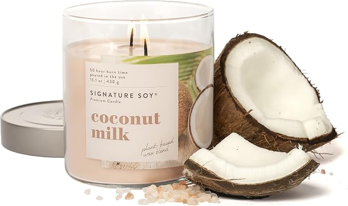 Signature Soy Lidded Coconut Milk Scented Candle, Large Jar