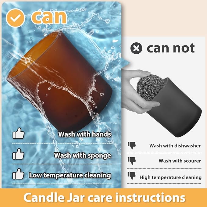 SHOWIN 10 OZ Thick Candle Jars for Making Candles 15 Pcs, Empty Jars with Wood Lids for Candle Making, Sample Container, Frosted Brown