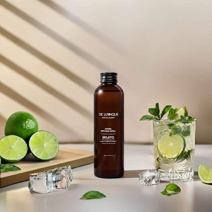 Mojito Scent Reed Diffuser Refill, Premium Essential Oils, 150ml/5.07 fl oz, Long-Lasting 8-12 Weeks
