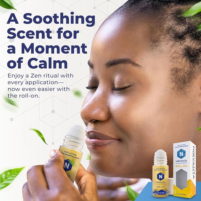 Nirvanta Natural Nerve Comfort Roll-On Oil 1.7oz – Fast-Absorbing with Rosehip, Frankincense and Myrrh - Support for Neck, Back & Joints – Lightweight and Non-Greasy