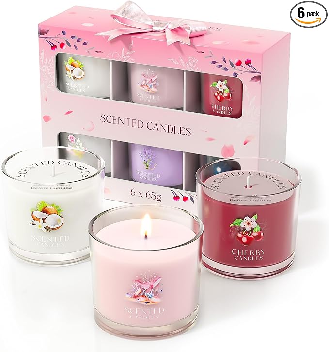 CHILLFLAME Scented Candles Gifts for Women, Candle Gift Set for Her, 6 Scented Votive Candles, Birthday Gifts for Women/Men (6 Colors, 14 oz)