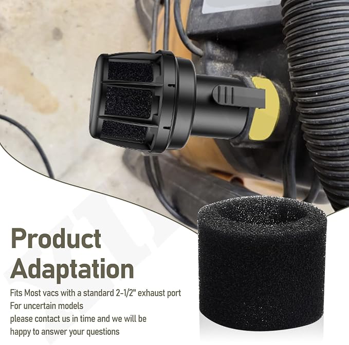Muffler Diffuser Wet/Dry Vac Attachment (2-1/2 inch) CMXZVBE38660 Compatible with Craftsman Shop Vacuums Diffuser with Replacement Sponge