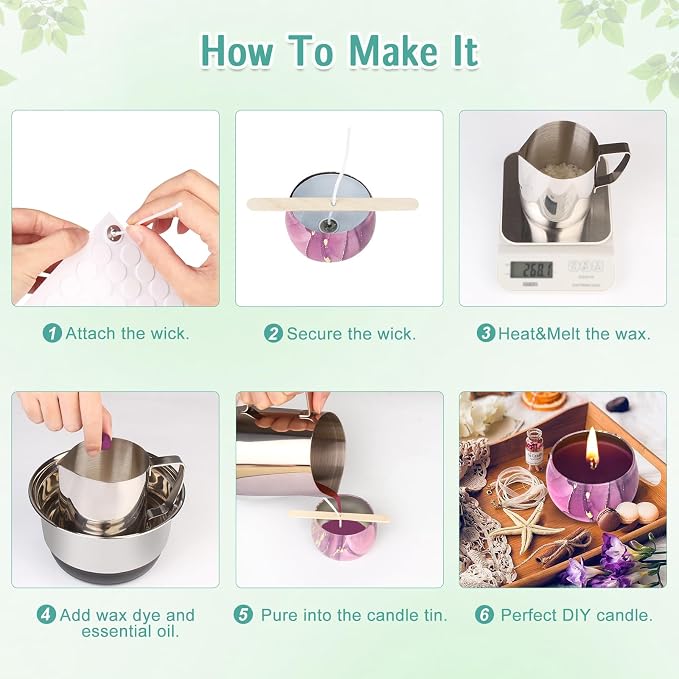 OFUN Candle Making Kit for Adults,Candle Making Supplies with Beewax, Fragrance Oil, Beeswax Dye Blocks, Melting Pot etc DIY Candle Craft Tools for Women Friend Family