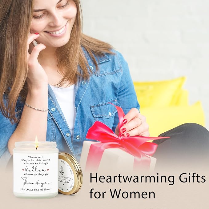 Thank You Gifts for Women, Thank You Candle, Appreciation Gift for Women Friends Teacher Nurse Doctor Coworkers Employee,Retirement Farewell Gifts, 7Oz Lavender Scented Candle