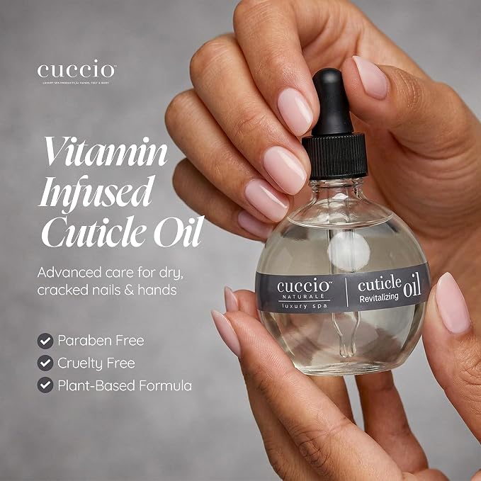 Cuccio Naturale Peach & Vanilla Revitalizing Cuticle Oil, Lightweight Fast-Absorbing Hydrating Nail & Cuticle Conditioner, Cold-Pressed Oils + Vitamin E, 2.30 Fl Oz