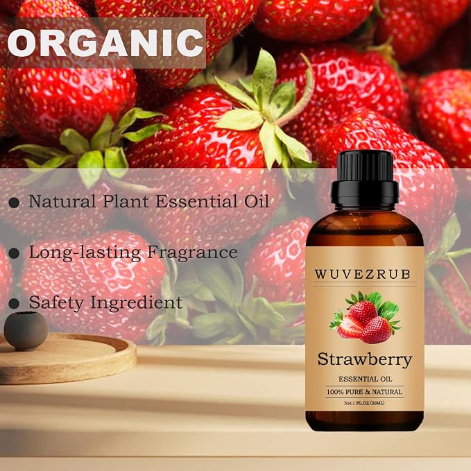 Strawberry Essential Oils, 30ML Pure and Natural Essential Oil for Aromatherapy Diffuser - Strawberry /1 Fl Oz