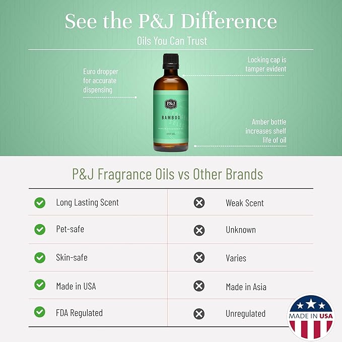 P&J Trading - Bamboo Scented Oil 100ml - Fragrance Oil for Candle Making, Soap Making, Diffuser Oil