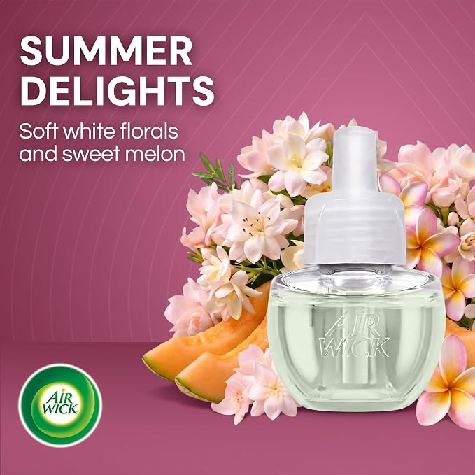 Air Wick Plug-In Scented Oil Refills, 10 Count, Summer Delights, Air Freshener, Essential Oils, Eco Friendly