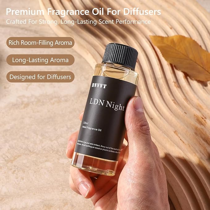 Hotel Diffuser Oil LDN Night - The Iconic 5-Star Hotel Coastal Blend - Lemon Bergamot Sea Breeze - 120 mL Premium Fragrance Oil for Ultrasonic and Waterless Diffusers and Crafting