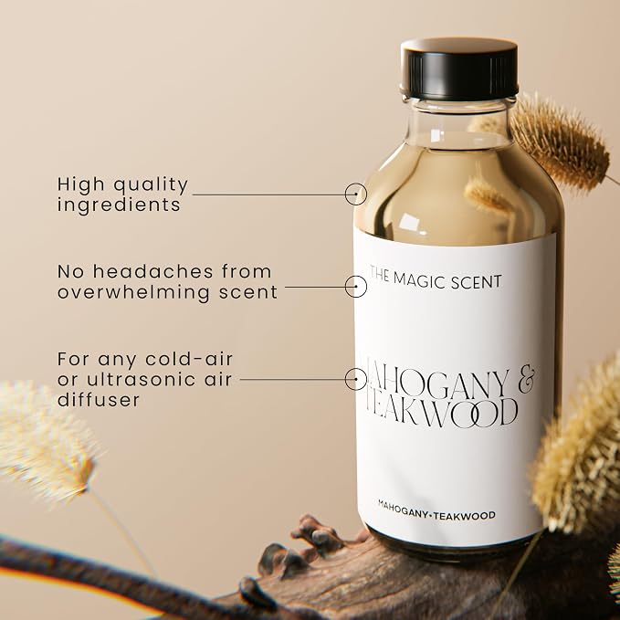 The Magic Scent Mahogany & Teakwood Diffuser Oil - Hotel & Home Luxury Scents Inspired by Abercrombie & Fitch - Diffuser Oil Scents for Home Designed for Use in All Diffusers - 8.5 fl oz, 250 mL