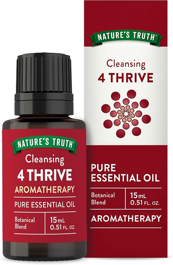 Nature's Truth 4 Thrive Essential Oil | 15 mL | with Eucalyptus, Rosemary, Lemon, and Clove Oils | for Aromatherapy | Pure Plant Based, Non-GMO & Gluten Free