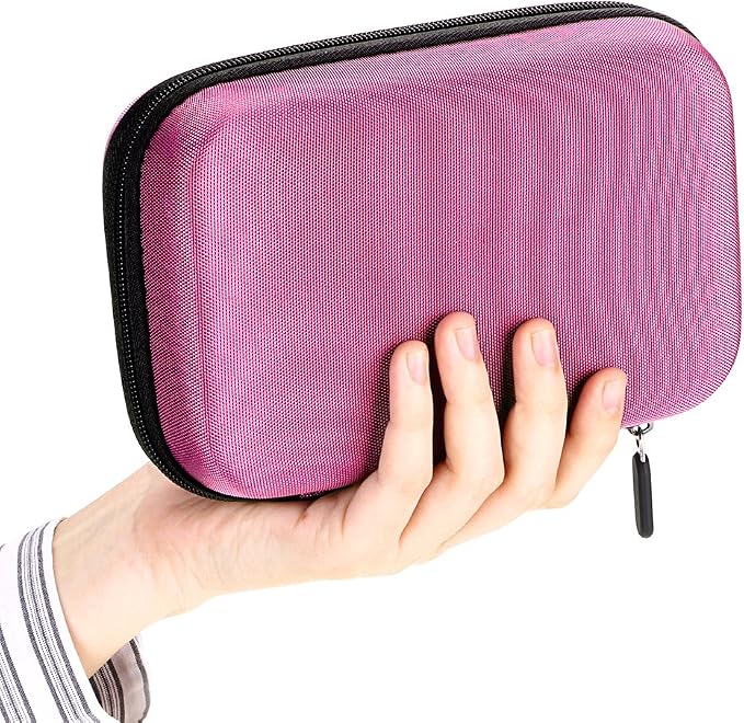 Hipiwe Hard Shell Essential Oil Carrying Case Holds 12 Bottles (Can hold 5ml, 10ml, &10ml Rollers) Travel Size Essential Oils Bag Organizer (Pink)