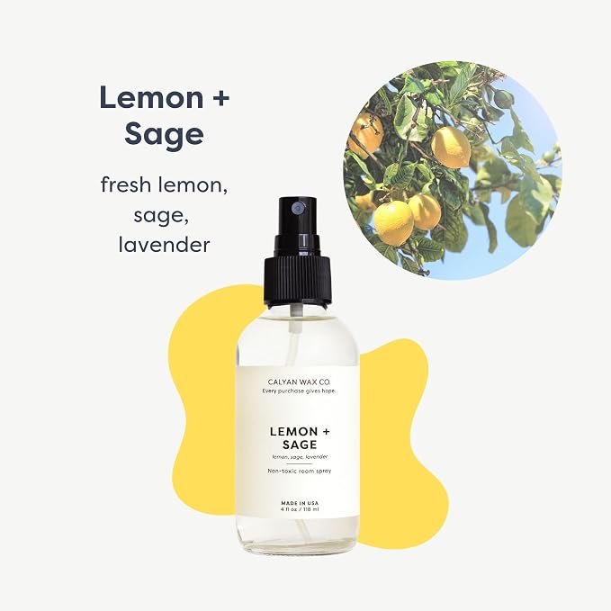 Calyan Wax Co. Lemon & Sage Room Spray, 4 fl oz