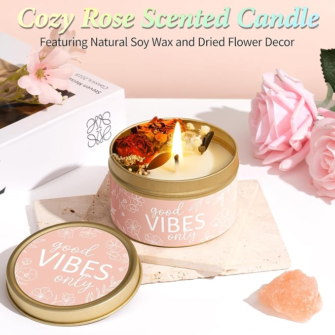 Spa Gifts for Women Bath Gift Set, Rose Relaxing Spa Gift Baskets Home Bath Set Self Care Kit Care Package Thank You Birthday Mothers Day Easter Gifts for Women Her Mom Sister Friends Teen Girls Wife