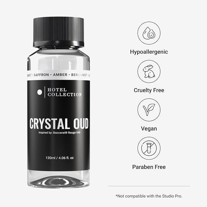 Hotel Collection Diffuser Oil - Crystal Oud - Aromatherapy Essential Fragrance Oil - Bergamot, Sweet Berries, Jasmine & Saffron - 120ML 4.1 Fl oz