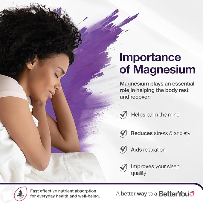 BetterYou Magnesium Sleep Body Lotion - Relaxing Body Lotion - Magnesium Body Cream with Lavender and Chamomile Blend - Sore Muscle Relief - 6.08 oz