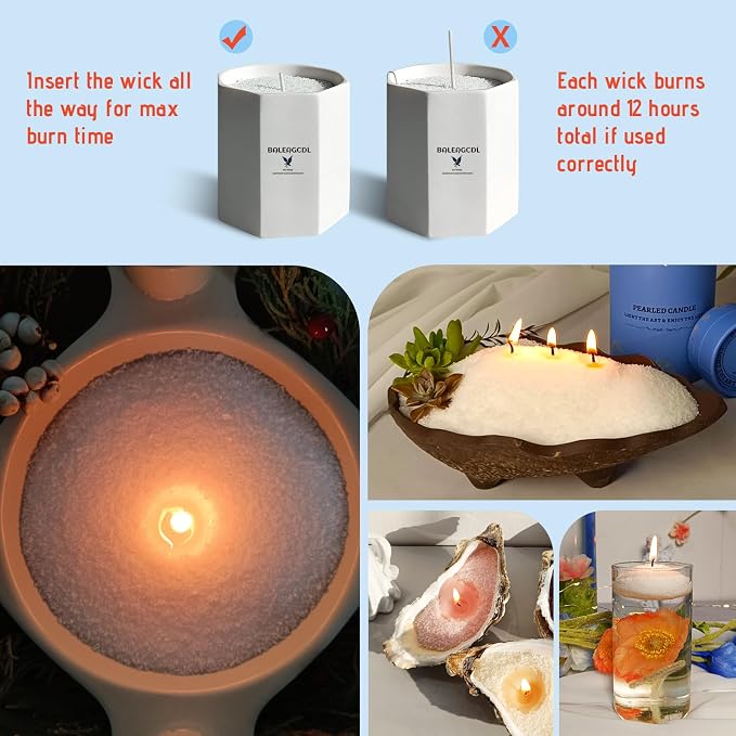 Velvet Merlot Pearled Candle 18 Oz (1.1lb) with 30 Wicks - Merlot Wine Scented Sand Candles White Refillable Wax Lasts Up to 120 Hours Smooth and Clean Burning for DIY Candle Making