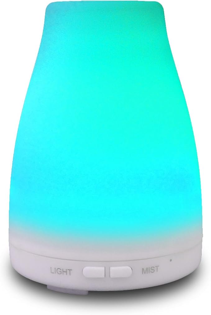 EcoGecko Aromatherapy Essential Oil Diffuser, Aroma Oil Diffuser Cool Mist Humidifier with Timer, 7 Color LED Lights, Auto Shut-Off for Home Bedroom Office