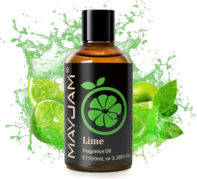 MAYJAM 100ML/3.38FL.OZ Lime Fragrance Oils with Glass Dropper, Essential Oils for Diffusers, Long Lasting Scented Oils for Soap Candle Making