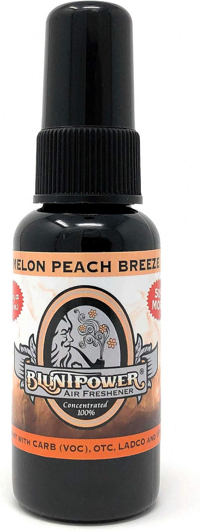 BluntPower Concentrated Air Freshener (Melon Peach Breeze, 1 Pack) for Room and Car - Oil-Based Diffuser Spray Bottle - Long-Lasting Bathroom, Car Freshener, & Odor Eliminator