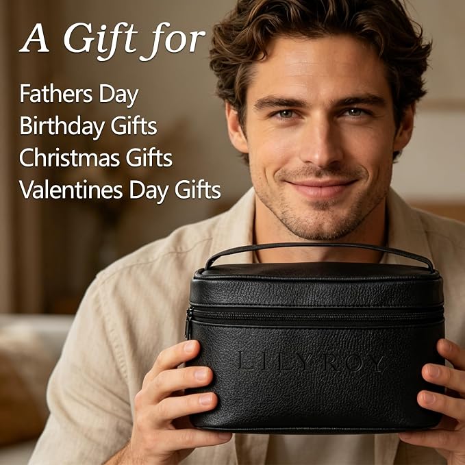 Fathers Day Gifts for Men - Bath and Beard Gift Set for Men, Bath & Body Care Kit for Him with Travel Bag | Gifts for Valentines Day, Christmas, Birthday, Spa Kit Travel Bag Gift for Dad