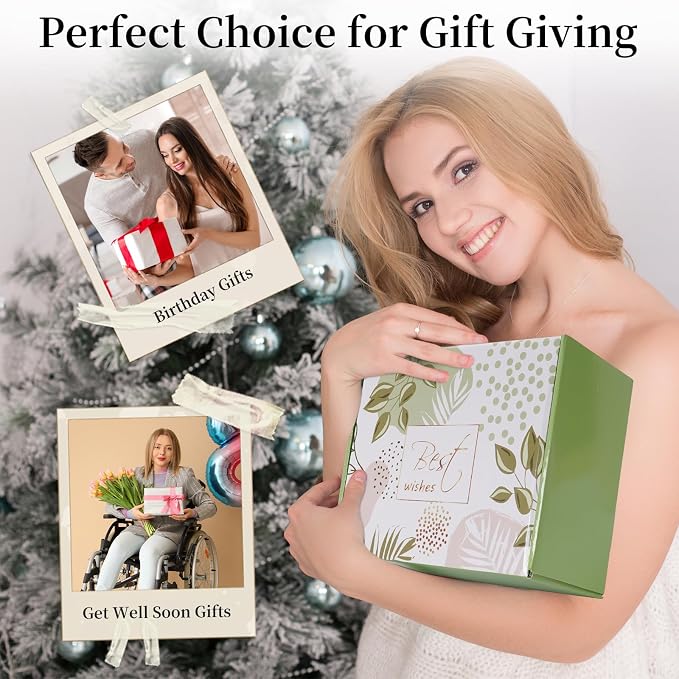 Birthday Gifts Basket for Women, 11 PCS Care Package with Luxury Blanket and Tumbler, Relaxing Spa Self Care Gifts Basket for After Surgery, Get Well Gifts for Women, Thinking of You Gifts for Her