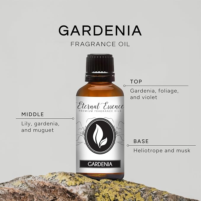 Eternal Essence Oils Gardenia 30ml Premium Fragrance Oil - for Candle, Soap Making, Aromatherapy, Diffusers, Home Care, & Humidifiers