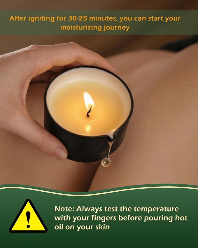 Soybean Wax Warming Massage Oil Candle for Stress Relief and Skin Moisturizing, Couples Massage, Romantic Gift SPA for Home Scented Candle Body Oil - Caramel Whisky Scent 2.35 OZ