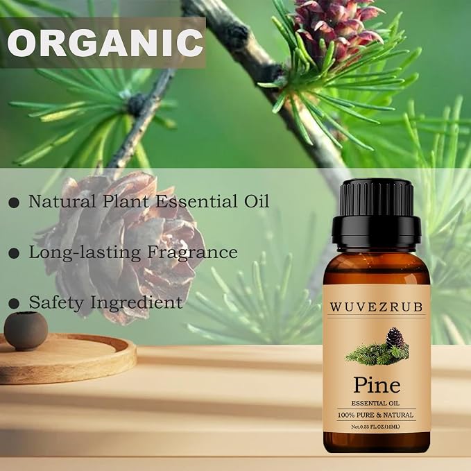 Pine Essential Oil 10ML, 100% Pure and Natural - Aromatherapy Diffuser - 0.33 Fl Oz