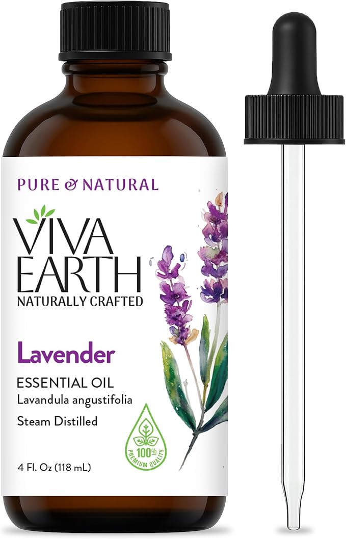 Lavender Essential Oil – 100% Pure and Natural Premium Grade Lavender Essential Oil for Skin, Home Diffusers, Aromatherapy, Massage and Humidifiers, 4 Fl. Oz