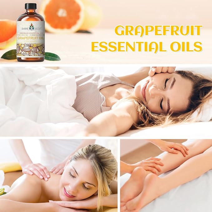 EVOKE OCCU Grapefruit Essential Oil for Diffuser, Aromatherapy, Skin - 4 Fl Oz
