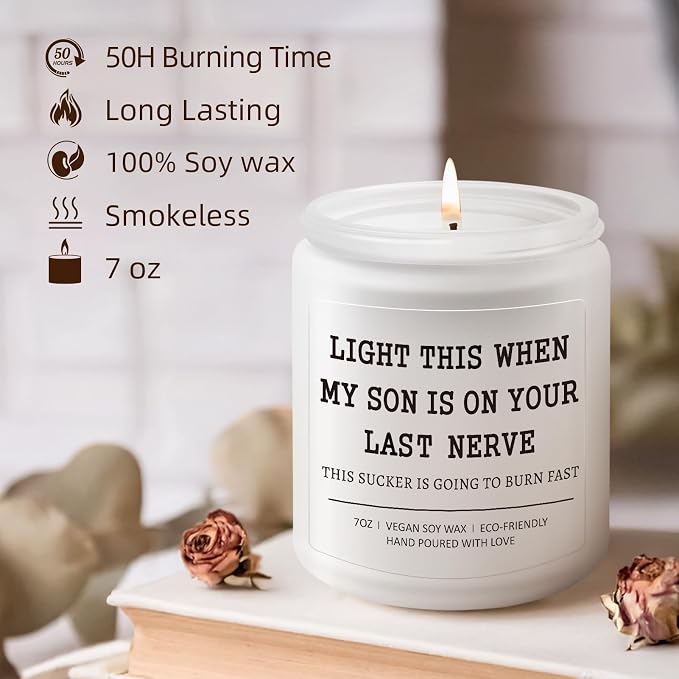 Gifts for Daughter-in-Law - Funny Wedding Birthday Christmas Thanksgiving Gifts for Daughter in Law, Bridal Shower Presents for Future New DIL - 7 oz Lavender Scented Candle