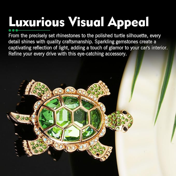 2 PCS Car Air Vent Clips, Shiny Cute Sea Turtle Shaped Air Conditioning Vent Clips, Stylish Vehicle Flavor Diffuser Decorations Fit Women Girl, Universal for Most Cars, Trucks, SUVs (Green)