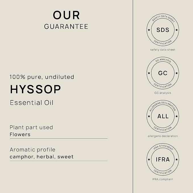 VINEVIDA Hyssop Essential Oil - 32 oz - Undiluted - DIY Candle Scents - Bulk for Soap Making