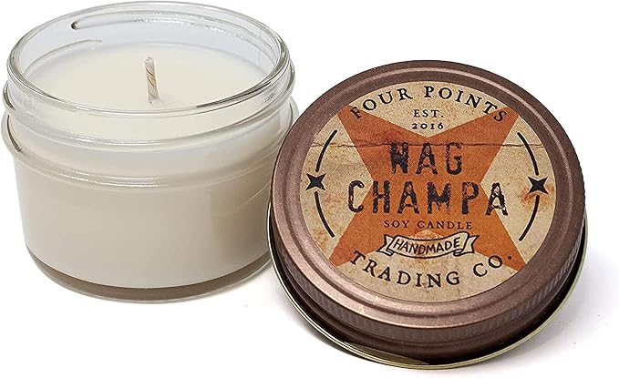 Nag Champa Scented 4 Oz Soy Aromatherapy Candle w/Jar - Four Points Trading Co.