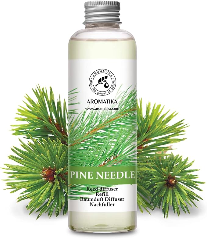Pine Diffuser Refill 6.8 Fl Oz - Fresh & Long Lasting Fragrance - Scented Reed Diffuser - Diffuser Oil Refill - for Aromatherapy - Home - Office - Air Fresheners w/Natural Essential Pine Needle Oil