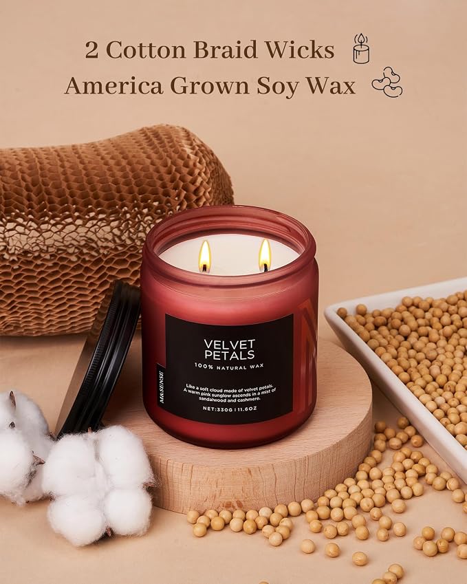 M&SENSE Sandalwood Rose Scented Candles for Home, 70 Hour Long Lasting 11.6oz Organic Natural Soy Wax Luxury Floral Classic Candle Gifts for Mother's Day