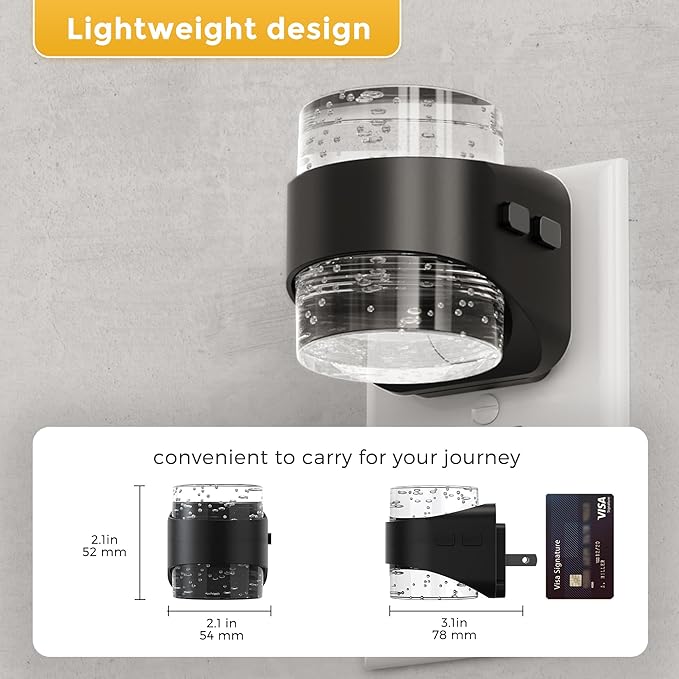 L LOHAS LED Night Light, 4 Pack 3000K Bubble Night Lights Plug into Wall, Acrylic Night Lights with Light Sensor, Adjustable Brightness,Soft White Plug in Nightlights for Rooms Bathroom Hallway