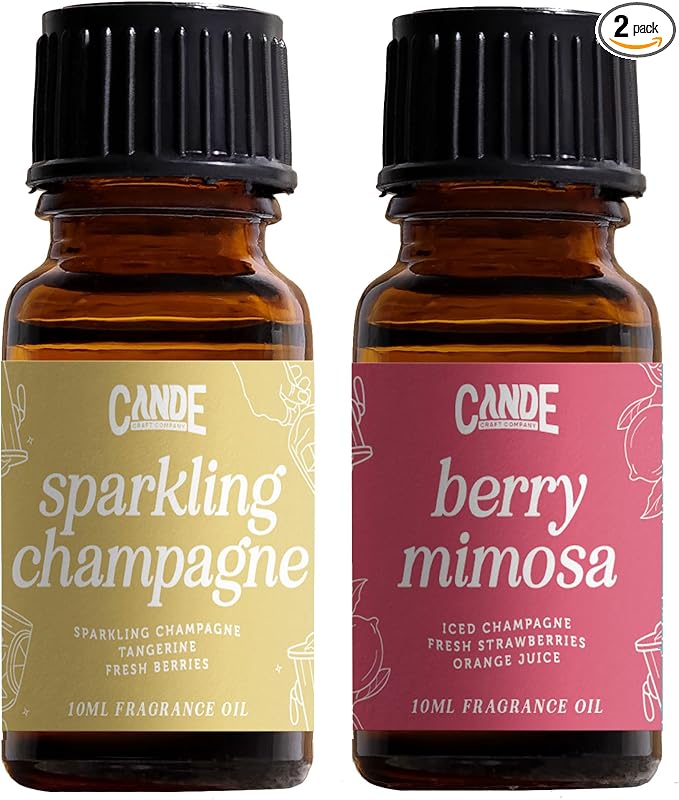 CANDECraftCo Premium Fragrance Oil – Diffuser Oils Fragrances Scented for Home, Candle Soap Making Supplies, Aromatherapy Blends for House (0.34 Fl Oz) (Champagne & Berry Mimosa)