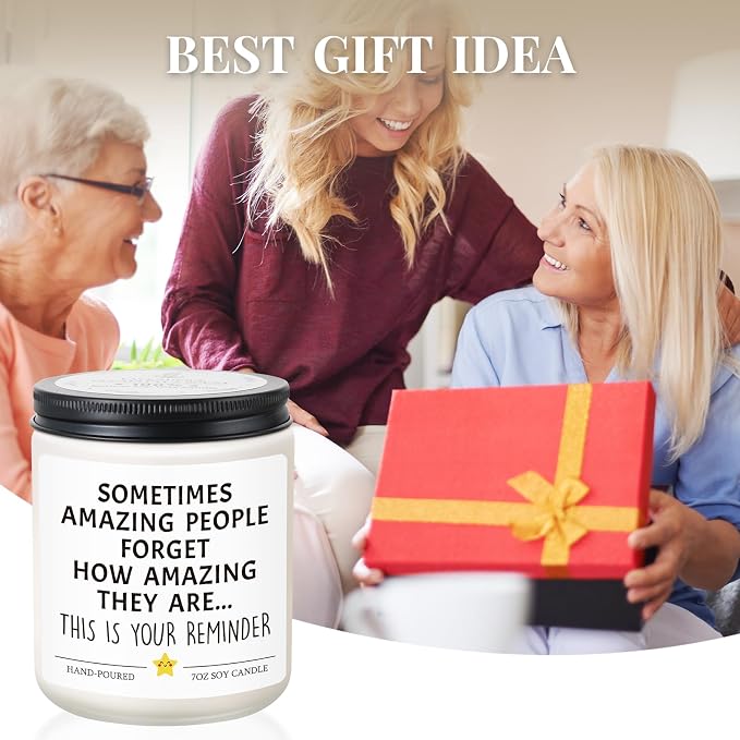 Thank You Gifts, Inspirational Gift for Women Men, Relaxing Stress Relief, You are Amazing Awesome Candle, Birthday Encouragement Appreciation Graduation Present for Friend Sister, Teacher Gifts