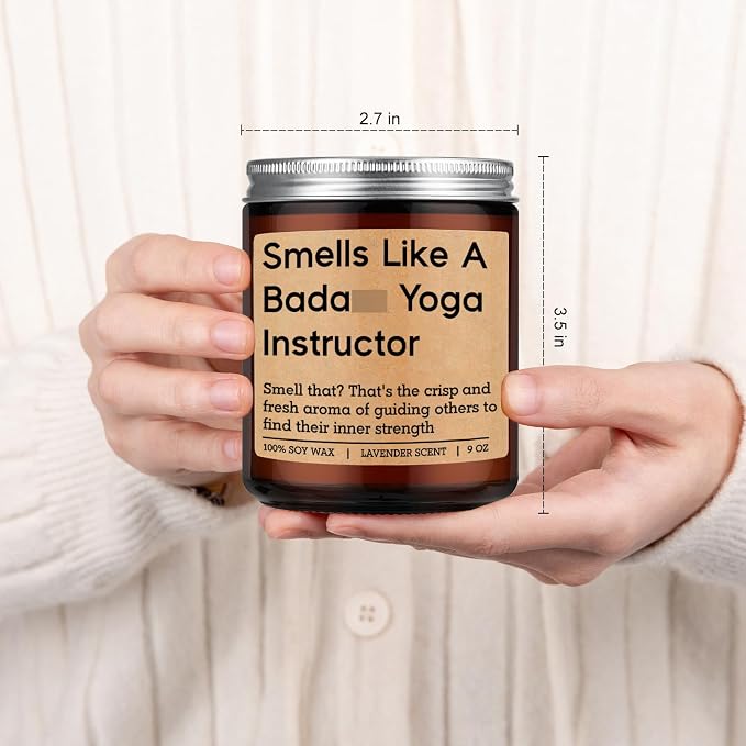 GSPY Scented Candle - Yoga Instructor Teacher Gifts, Yoga Gifts for Women, Men - Funny Meditation, Zen, Birthday, Christmas, Appreciation Ideas for Yogis, Yogic Lovers, Wellness Coach, Friend, Mom