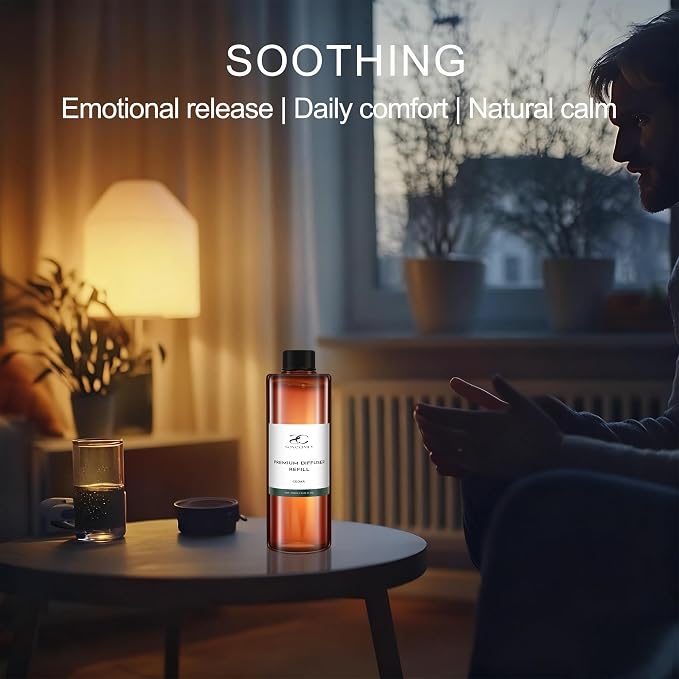 Diffuser Oil Refill, 250ml / 8.45 fl oz, Cedar - Reed & Aromatherapy Diffuser Oil, Long-Lasting Home Fragrance, Eucalyptus, Cedar & Sandalwood Notes