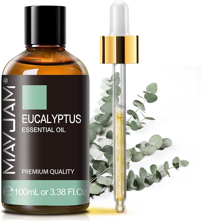Eucalyptus Essential Oil, MAYJAM 3.38fl.oz Large Bottle Pure Essential Oils, Perfect for Living Room Bedroom Office Car Use