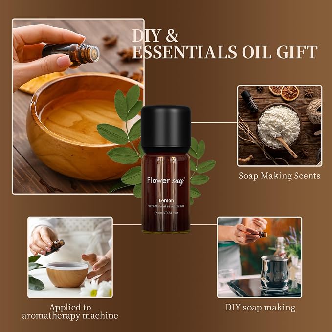 Lemon Essential Oil 0.34Oz - 100% Pure Natural MAX Undiluted Premium Therapeutic Grade Essential Oils for Diffuser/Skin Care/Massage/Hair