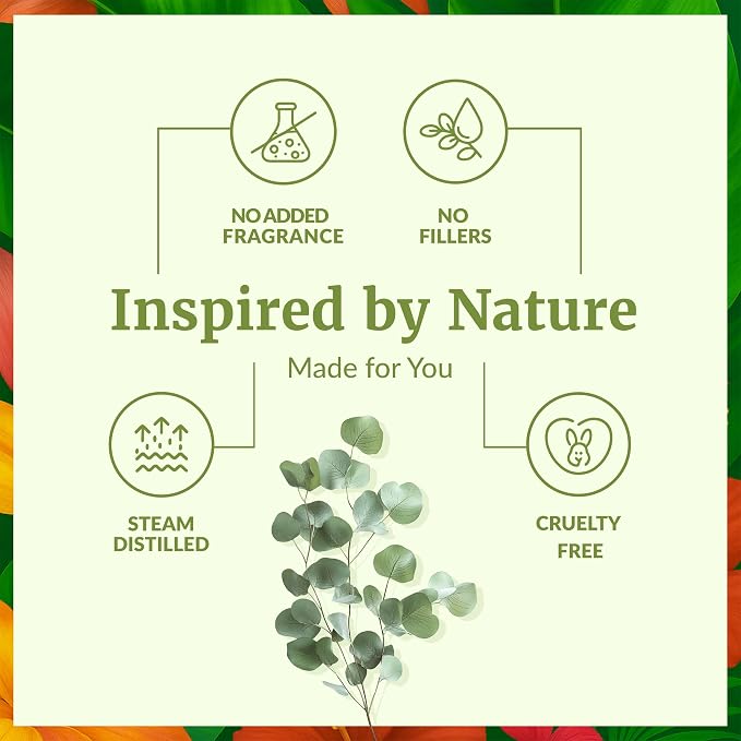 SVA Eucalyptus Essential Oil Organic – 16 Fl Oz – 100% Natural Organic Eucalyptus Oil for Hair, Face, Skin Care, Diffuser, Aromatherapy, Scalp, Body Massage, Soap and Candle Making